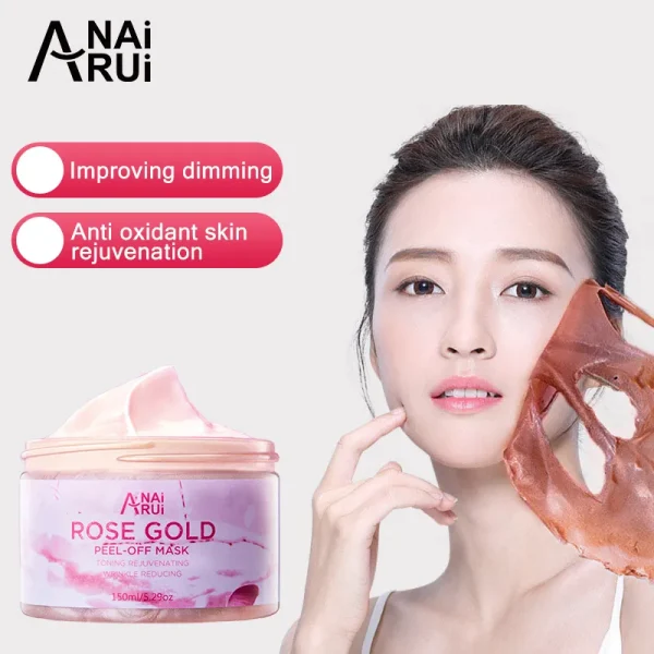 OEM Private Label Moisturizing Whitening Face Blackhead Removal Rose Gold Peel Off Facial Mask