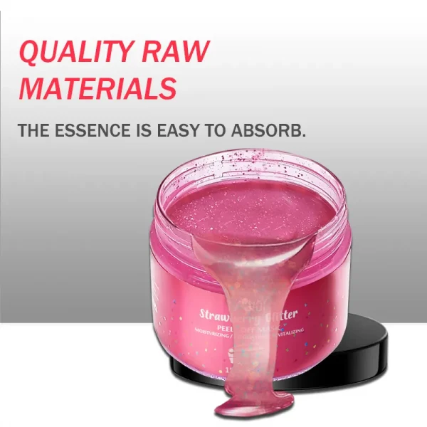 Private Label Moisturizing Exfoliating Acne strawberry glitter Peel Off Face Mask - Image 3