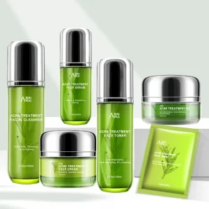 Private Llabel Natural Plants Acne Treatment Skin Care Set whitening Nourishing Hydrating Oil Controlling Face Skincare