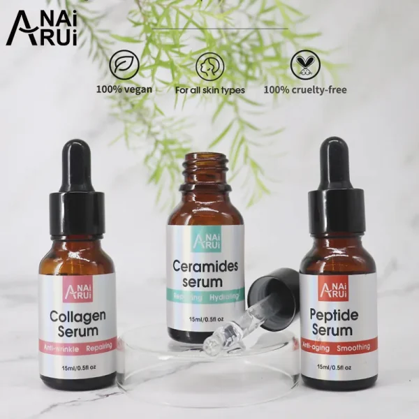 OEM Face Serum Collagen Peptide and Ceramide Facial Serum for Dry Skin - Image 2