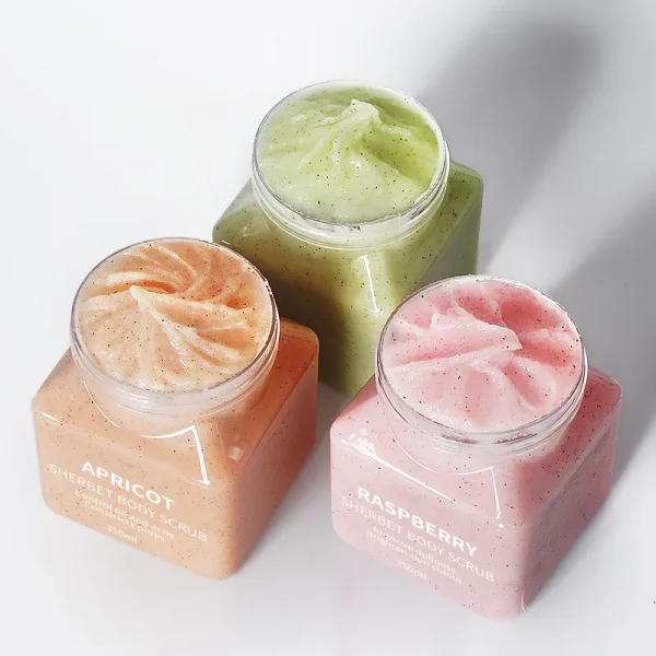 Organic Natural Fruit Scrub Whitening Lightening Exfoliating Scrub Deep Cleansing Sherbet Body Scrub