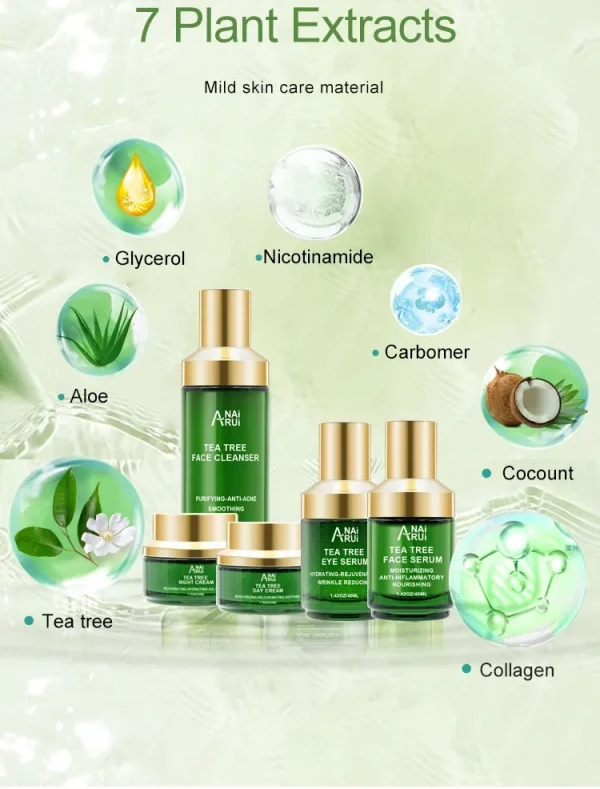 Acne Remover Pimple Treatment Organic Tea Tree Extract Anti-aging Skincare Set OEM Skin Care Products - Image 2