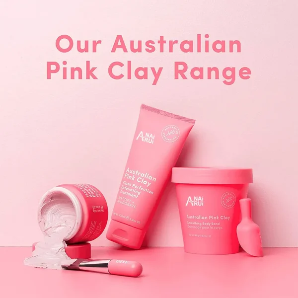 Pink Clay Porefining Face Mask Skin Care | Pink Clay Face Mask | Pore Minimizer & Pore Cleaner with Face Mask Brush - Image 2