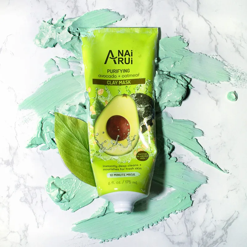 Purifying Clay Facial Mask Oil Absorbing and Hydrating Beauty Face Mask with Avocado and Oatmeal