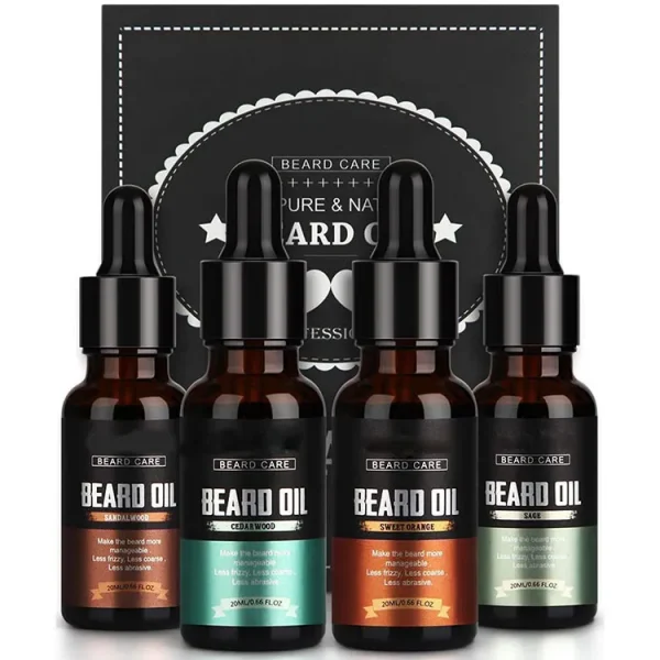 4 Pack Mustaches Growth Beard Oil Growth Kit With Own Label