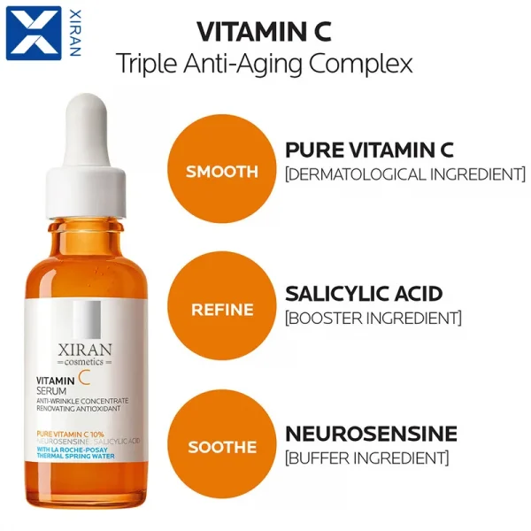 OEM Skin Care Serum Radiant Softer and Hydrated Dermatological Anti-Aging 10% Pure Vitamin C Serum For Face - Image 3