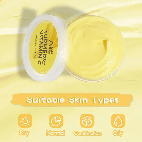Turmeric Vitamin C Ice-Cream Mask Soothing Acne Dark Spots Hydrating and Collagen Wash-off Facial Mask for Dry - Image 3