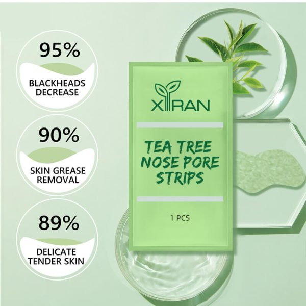 Customized Tea Tree Deep Cleansing Blackhead Remover Nose Strips Peel off Mask - Image 2