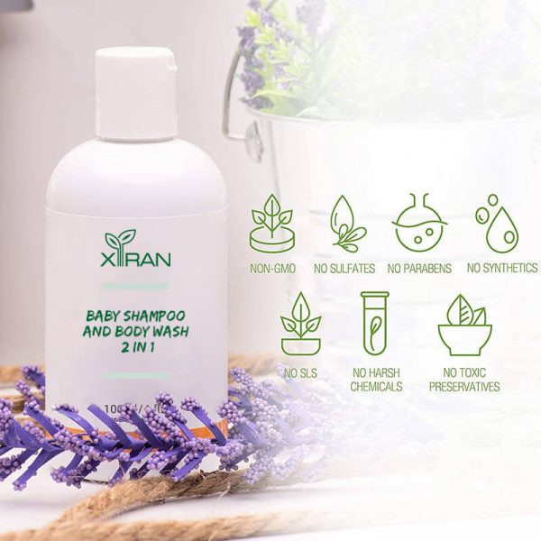 100% Organic Nourishes Orange Peel Oil Shampoo Aloe Vera Cleanse Baby Shampoo and Body Wash - Image 2