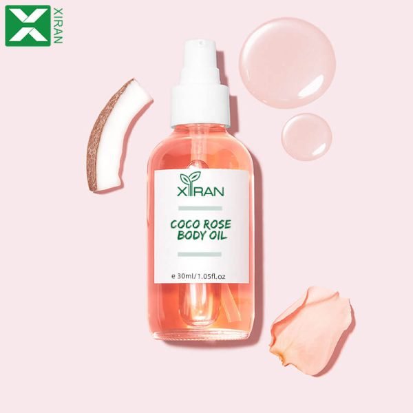 Private Label Vegan Squalane Hydrating Moisturizing Coco Rose Body Glow Oil - Image 2