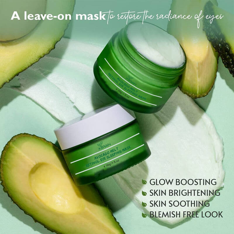 private label avocado retinol under eye mask reduce dark circles wrinkles anti aging