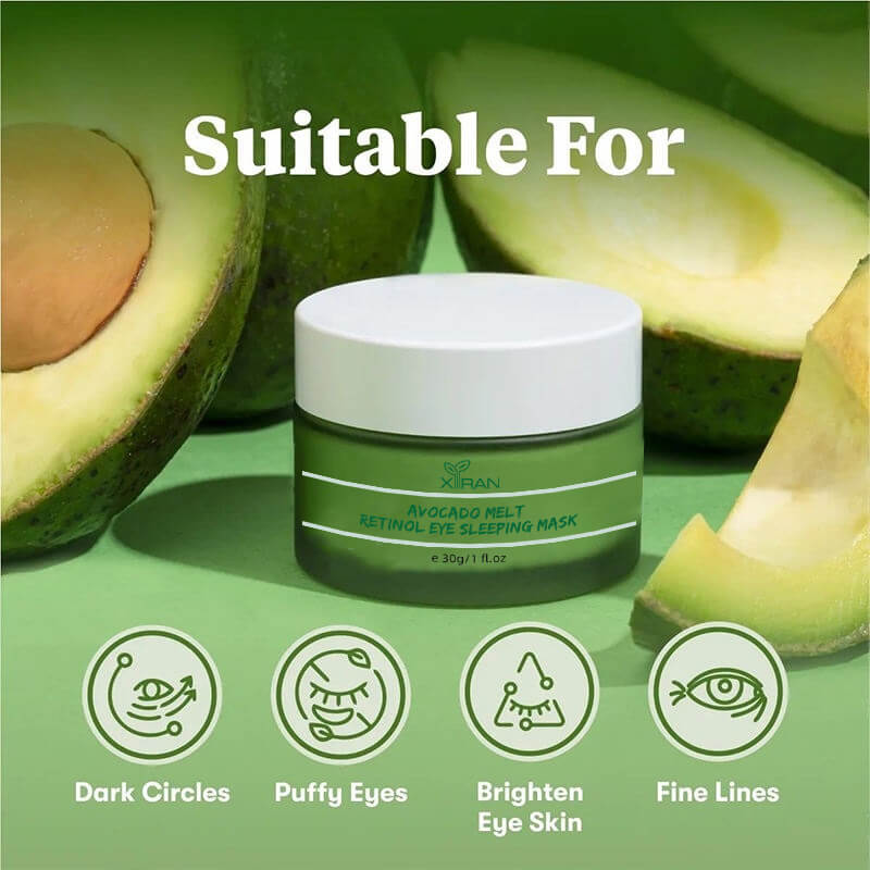 private label avocado retinol under eye mask reduce dark circles wrinkles anti aging