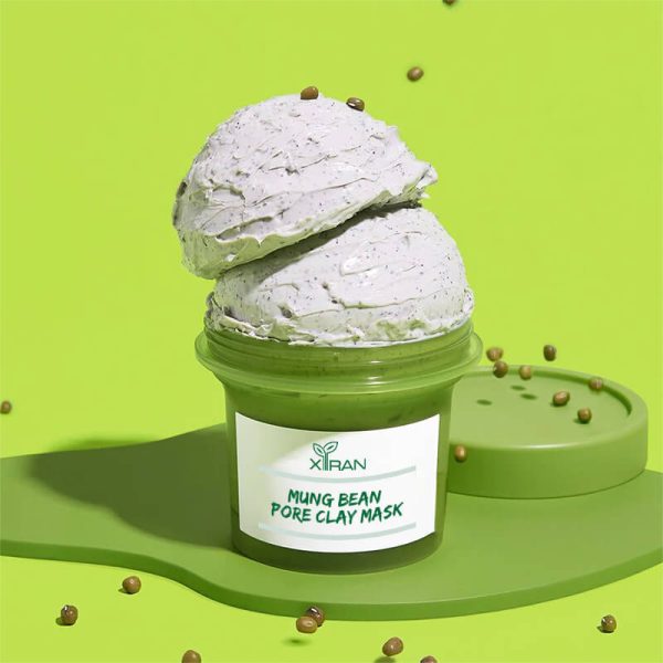 private label organic detoxifying brightening mung bean pore clay mask