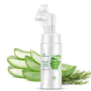 private label aloe vera cleansing mousse with brush oil control 3 in 1 foam cleanser