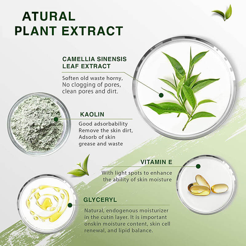 private label face acne green tea mud mask stick