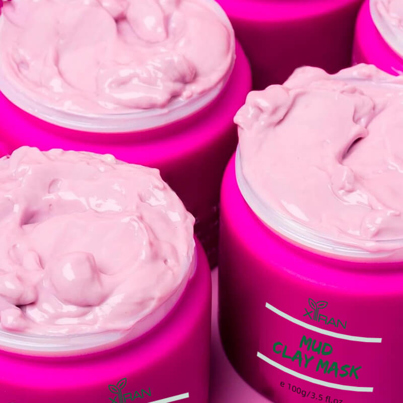 private label custom face mud clay mask with vitamin c, hyaluronic acid for brightening, whitening exfoliating
