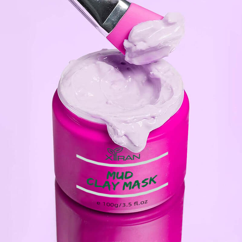 private label custom face mud clay mask with vitamin c, hyaluronic acid for brightening, whitening exfoliating