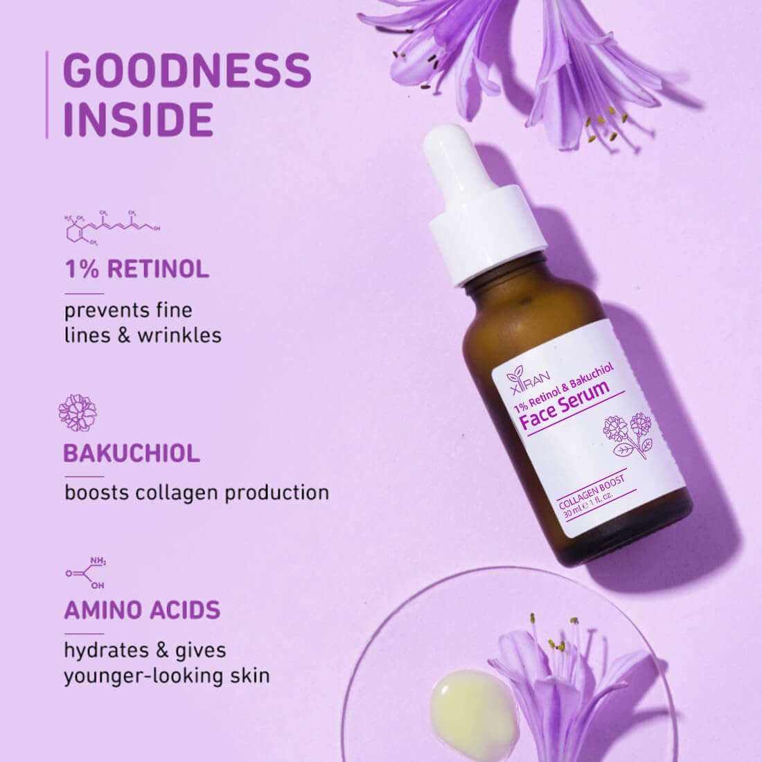 1% Retinol Anti-Aging Face Serum With Bakuchiol