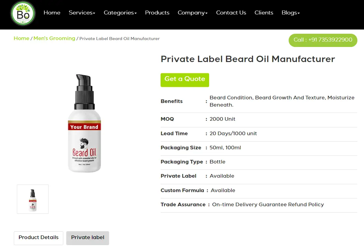 bo international beard oil manufacturing company