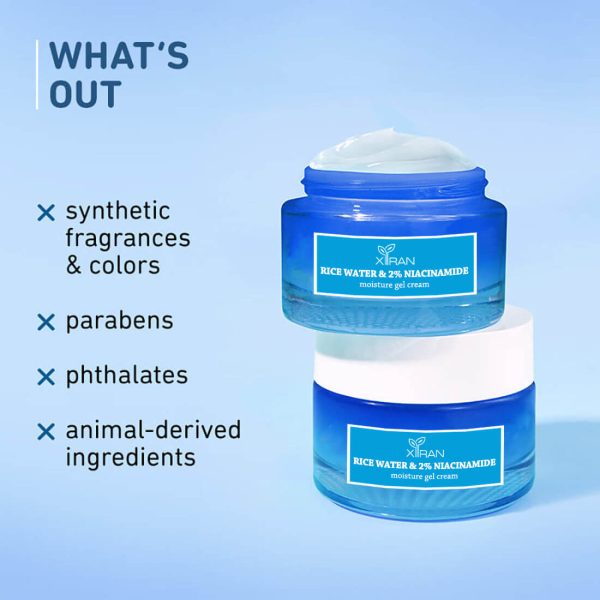 private label 2% niacinamide & rice water gel cream moisturizer