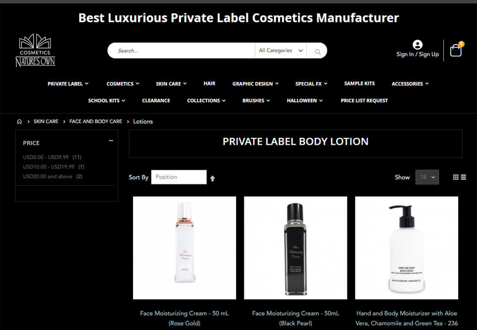 natures own cosmetics