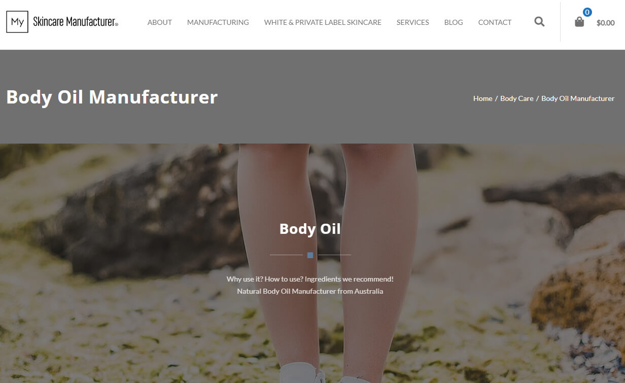 my skincare manufacturer body oil