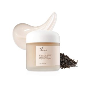 vegan kombucha tea gel cream with abundant probiotics, vitamin b anti aging antioxidant rich hydrating tea face cream