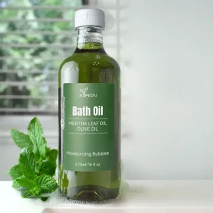 oem/odm vegan cooling peppermint & olive oil 2 in 1 foaming bath oil