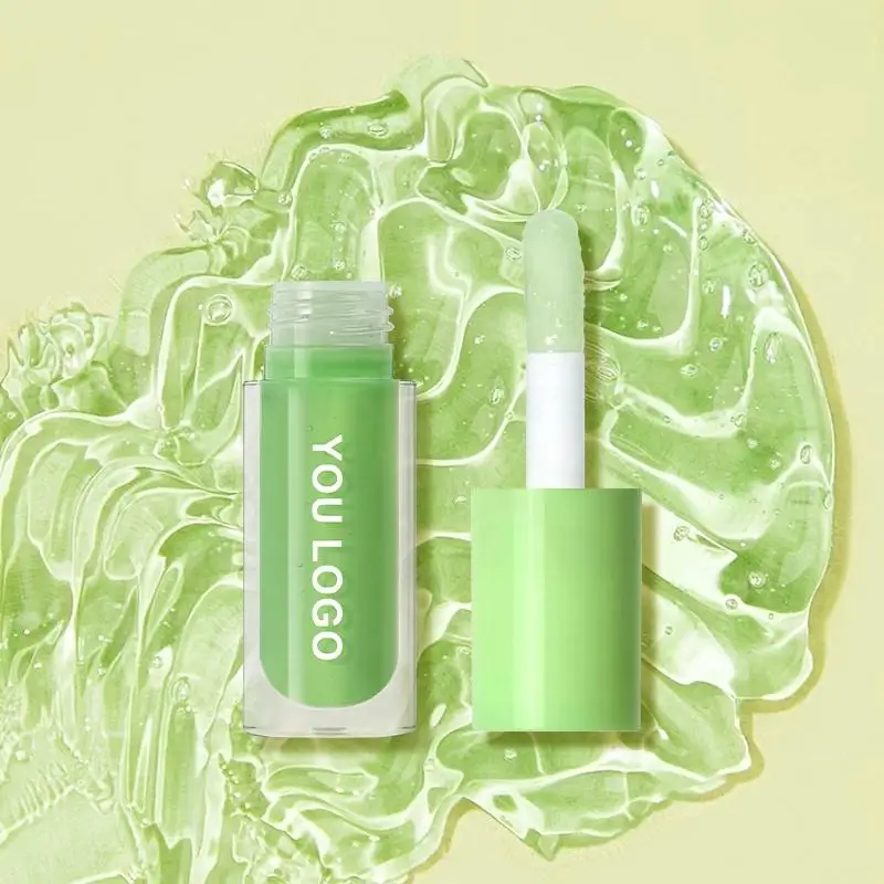 custom logo vegan vera aloe lip care oil non sticky cup vitamin e hydrating lip oil