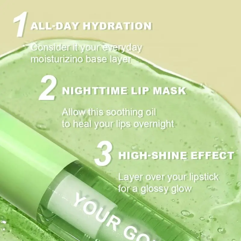 custom logo vegan vera aloe lip care oil non sticky cup vitamin e hydrating lip oil