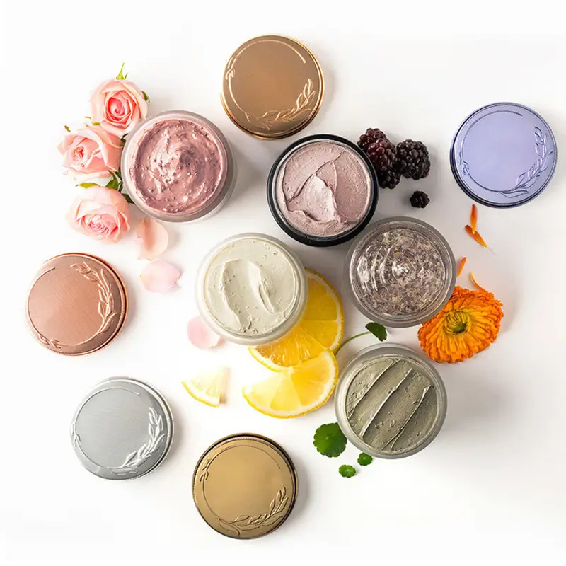 custom logo rose cica pink clay face mask hydration skin glow clay mask set