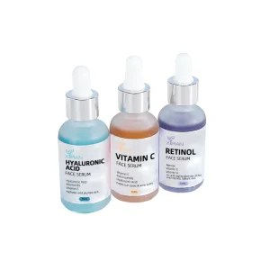 private label face serum set with hyaluronic acid & vitamin c & retinol organic deep hydrating