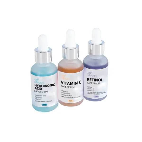 private label face serum set with hyaluronic acid & vitamin c & retinol organic deep hydrating
