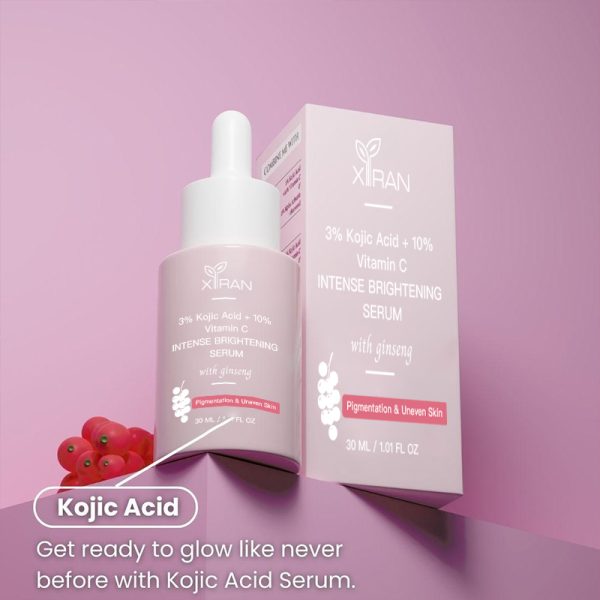 organic private label oem 3% kojic acid serum with 10% vitamin c whitening face serum