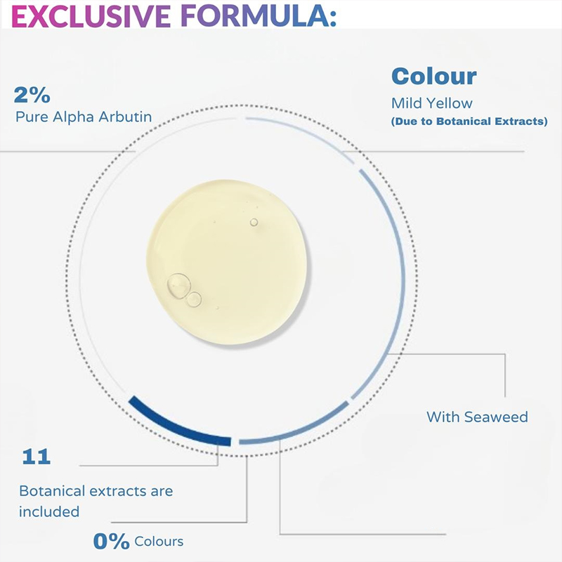 private label 2% alpha arbutin serum with seaweed