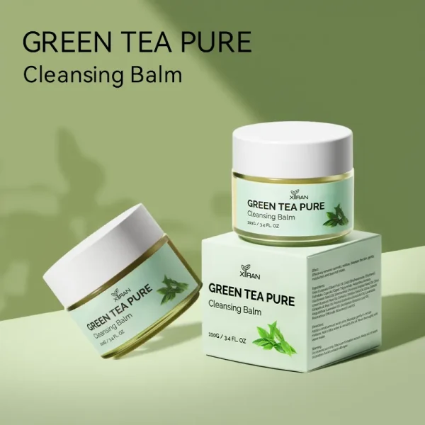 Image of XIRAN Green Tea Pure Cleansing Balm packaging and jar
