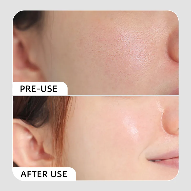 Comparison of an ear before and after use, showing visible changes.