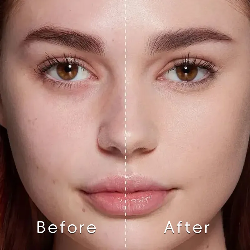 An image showing a blurred face on a neutral background.