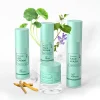 Four Xiran skincare products for blemish treatment placed with aesthetic elements on a white backdrop.