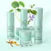 A collection of Xiran skincare products for blemish treatment including gel cream, face serum, face wash, and moisturiser, surrounded by natural ingredients.
