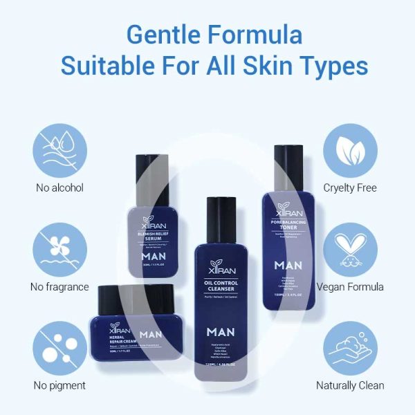 private label men blemish defense skincare set
