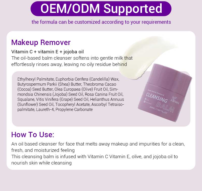 private label grape makeup remover cream