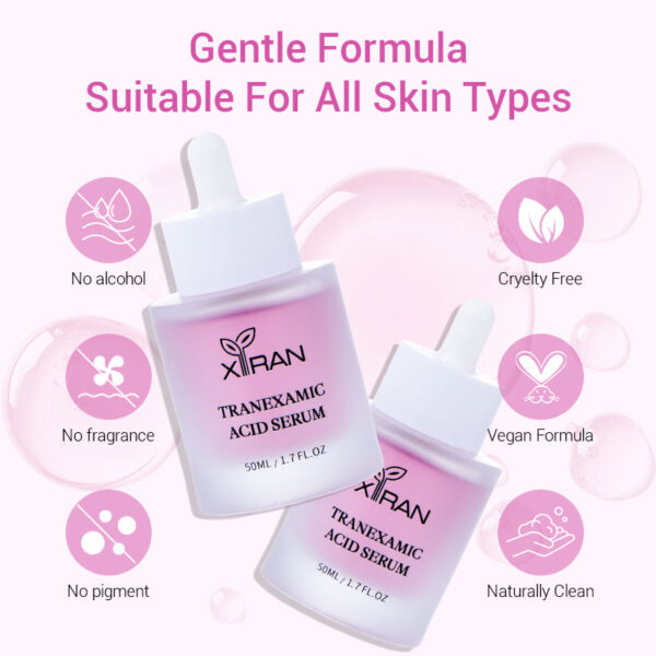 private label tranexamic acid serum pink bottle