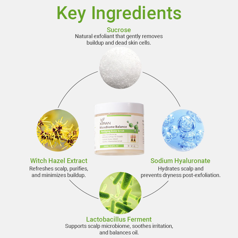 private label microbiome balance purifying scalp scrub