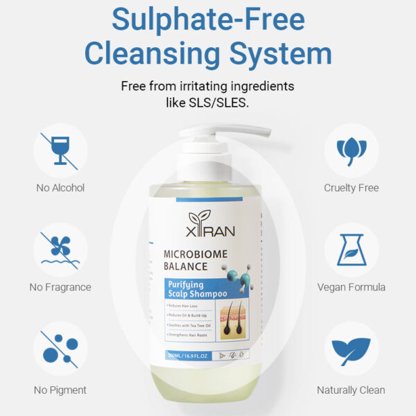 private label microbiome balance purifying scalp shampoo