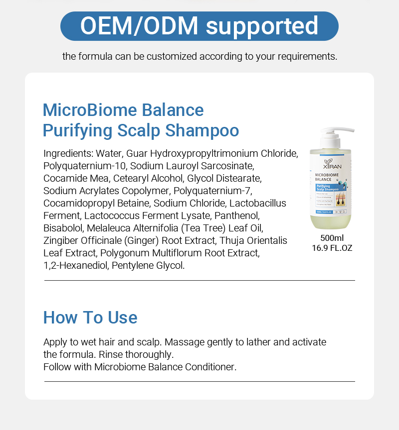 private label microbiome balance purifying scalp shampoo