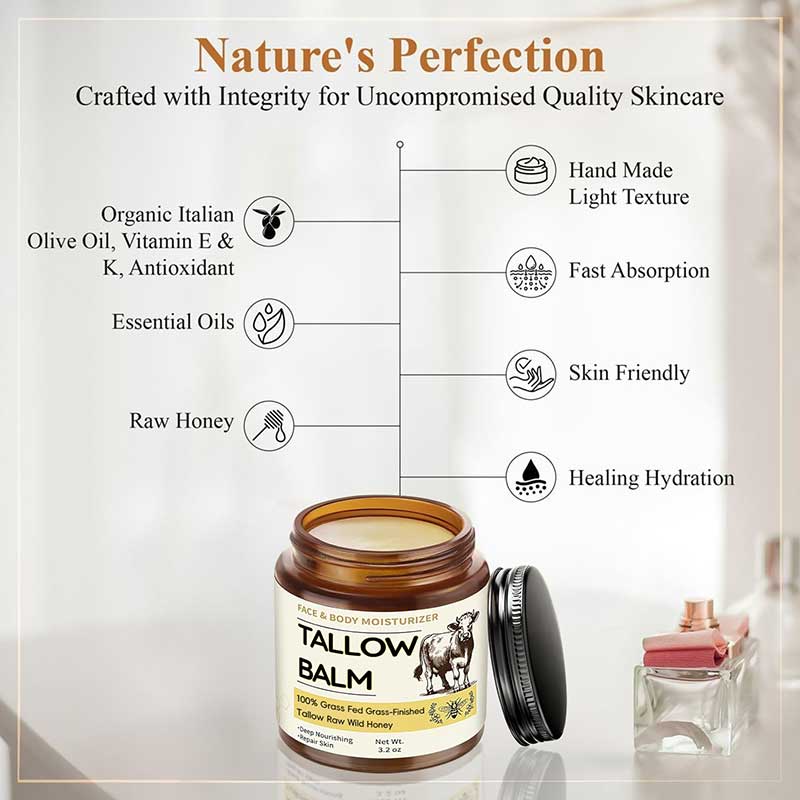 private label tallow beef & honey face cream