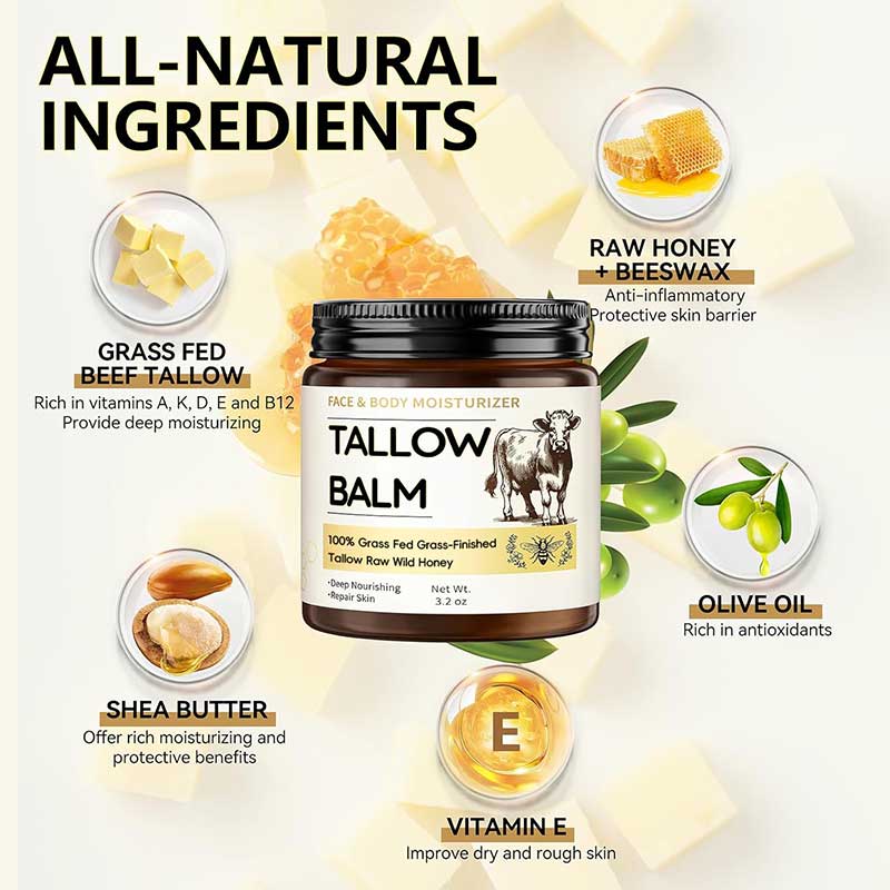 private label tallow beef & honey face cream