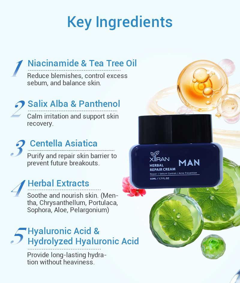 private label men herbal repair cream