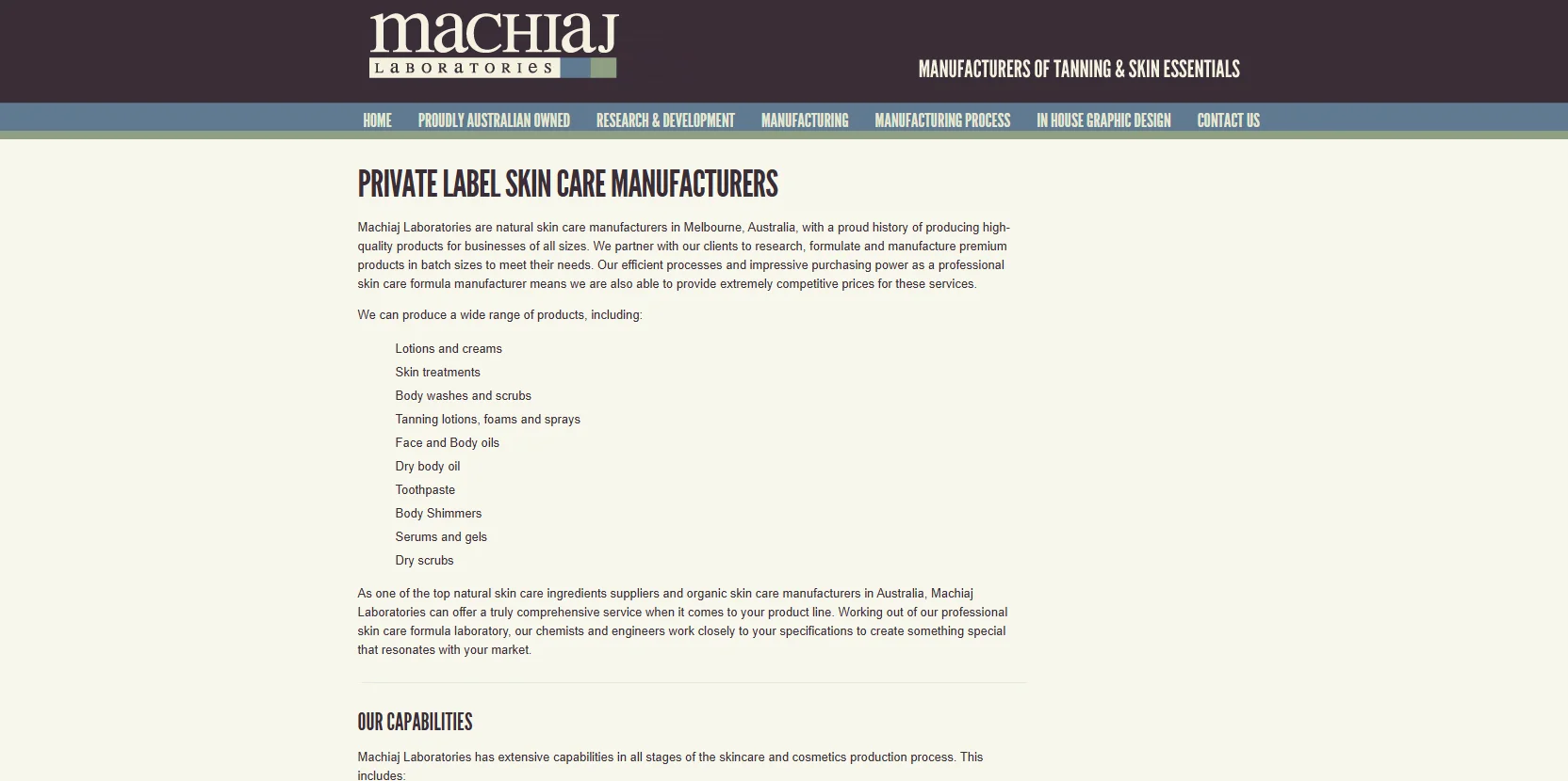 Cosmetic Manufacturers in Melbourne